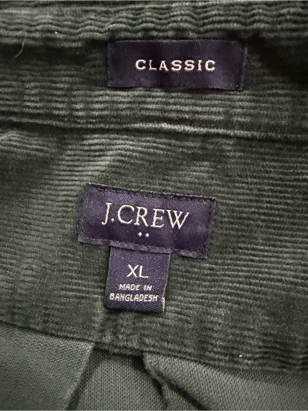 J. Crew Corduroy Work Shirt Spruce Green